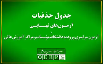 اعلام حذفیات امتحانات نهایی پایه‌های یازدهم، دوازدهم و کنکور