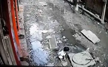 نجات به موقع یک دختربچه از کانال آب