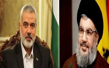 سیدحسن نصرالله و اسماعیل هنیه بر همبستگی و همکاری گروه های مقاومت تاکید کردند