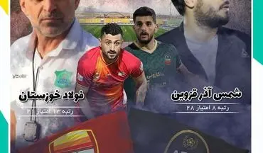 شمس آذر - فولاد خوزستان؛ جدال تیم‌های پر فراز و نشیب در قزوین