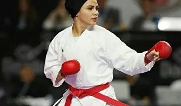 دست ندادن سارا بهمنیار با یک مرد حین گرفتن مدال طلا در لیگ جهانی کاراته وان