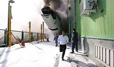 آتش گرفتن یک هواپیما در فرودگاه امام خمینی(ره) + فیلم 