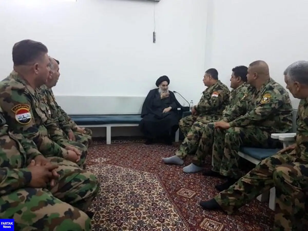 دیدار آیت‌الله سیستانی با مجروحان ارتش عراق