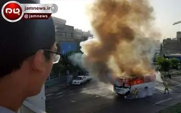 جدیدترین تصاویر از آتش‌سوزی مرگبار مینی‌بوس +عکس