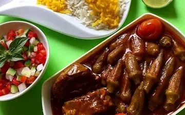 طرز تهیه یک خورشت جدید|  خورشت بادمجان با بامیه عالیه!