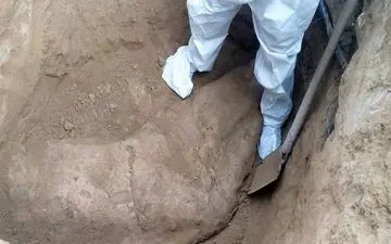 تصویری دلخراش از جسد یک زن خاک شده در باغچه منزل + عکس 16+