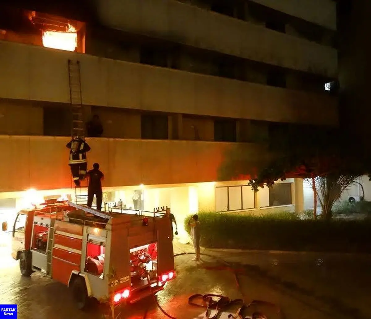 آتش سوزی بامدادی یک هتل در قشم