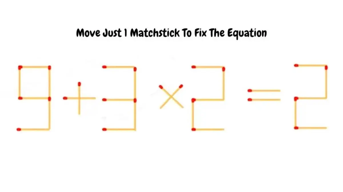با حرکت یک چوب کبریت معادله درست میشه/ ببینم می تونی حلش کنی!