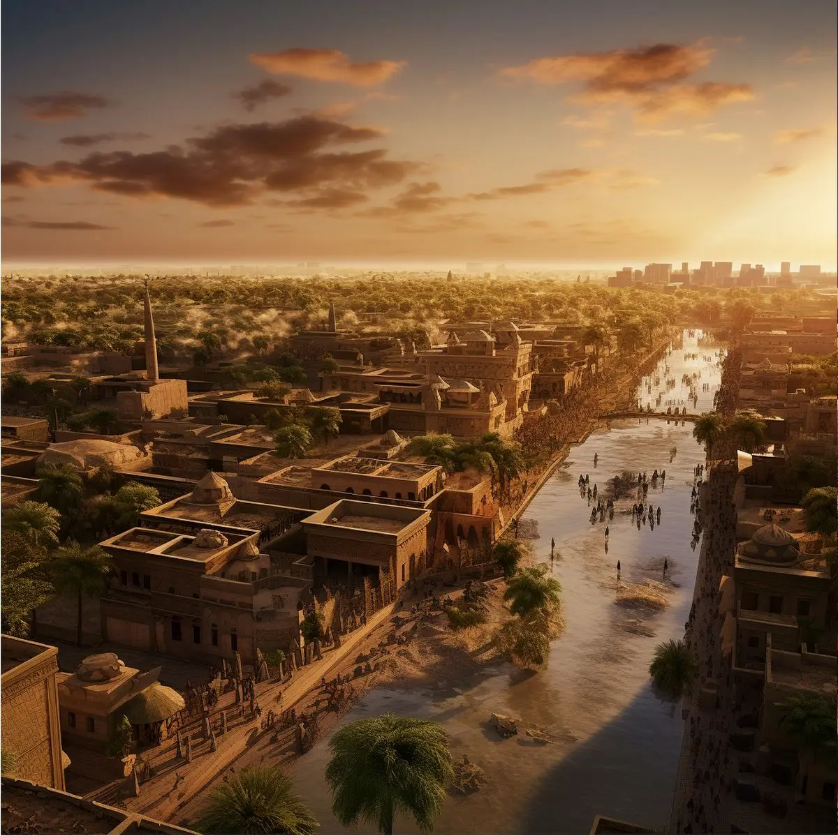 میخوای ببینی اهواز هزار سال پیش چه شکلی بوده؟! شهر اهواز و رودخانه کارون در 1000 سال پیش
