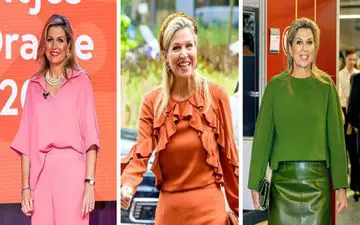 ۱۳ استایل مونوکروم ملکه ماکسیما؛ ترکیب جسارت، شیکی و الهام برای استایل بهاری
