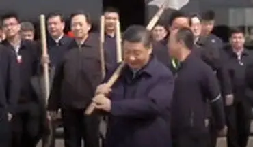  عجیب‌ترین مراسم درختکاری سال با حضور رئیس جمهور چین!