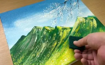 آموزش نقاشی | کوهستان برفی با دو رنگ: نقاشی آسان و زیبا