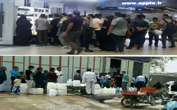 صف‌ طولانی؛ تهران برای آیفون، خوزستان برای آب! + عکس