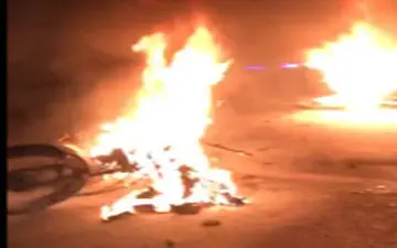 موتورسیکلت‌ها در آتش سوختند + فیلم 