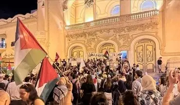 تجمع فعالان تونسی در حمایت از غزه