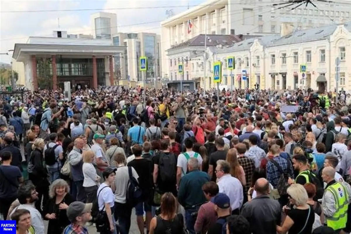 با راهپیمایی در پایتخت روسیه؛ معترضان خواستار برگزاری انتخابات آزاد برای شورای شهر مسکو شدند