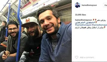 عکس/خواننده ی محبوبی که با مترو سفر می کند!