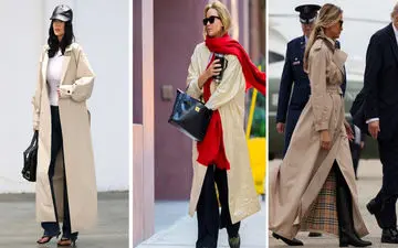 استایل بی‌دردسر با ترنچ‌کت بلند کرمی به سبک ستاره‌ها