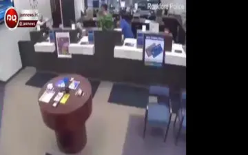  دزد مسلح با شلیک پلیس بانک از پا در آمد + فیلم