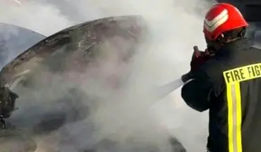 مهار آتش سوزی خودرو پژو ۴۰۵ در تالش 