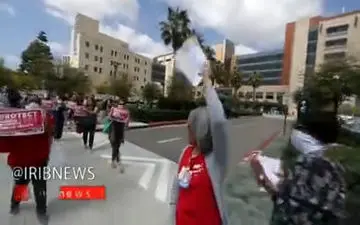 فیلم/ اعتراض پرستاران آمریکایی به خاطر ماسک!

