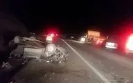 واژگونی خودروی در جاده دهبکری نرسیده به دو راهی کرمان- بم