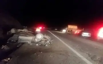 واژگونی خودروی در جاده دهبکری نرسیده به دو راهی کرمان- بم