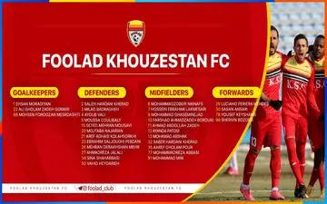 لیست تیم فولاد برای لیگ قهرمانان اعلام شد