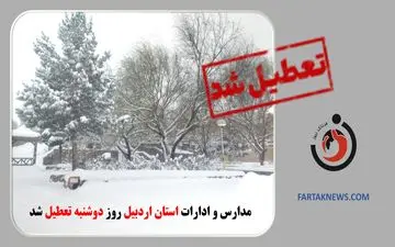 بارش سنگین برف؛ مدارس و ادارات اردبیل تعطیل شدند
