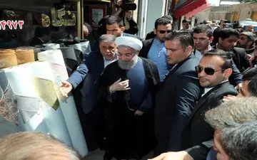 روحانی در بازار کیف و کفش تبریز