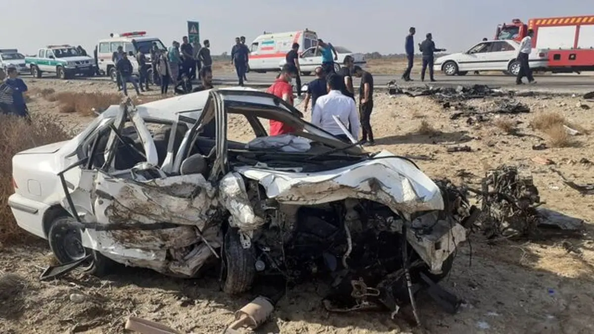 ۴ کشته در تصادف دو خودرو در جاده ساحلی گناوه - بوشهر