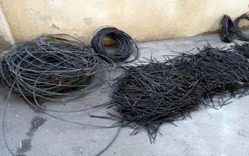  سارق سیم برق در حین سرقت غافلگیر شد