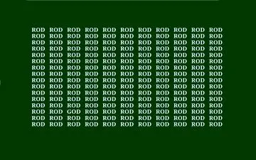 چالش بینایی | آیا می‌توانید کلمه "GOD" را در میان ۱۷۵ کلمه "ROD" بیابید؟ + پاسخ