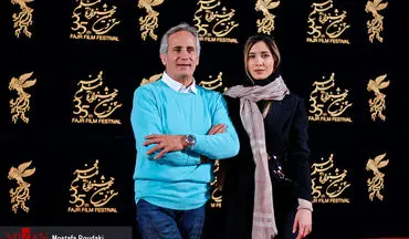 نیکی مظفری به همراه پدرش در کاخ مردمی جشنواره فیلم فجر+ عکس