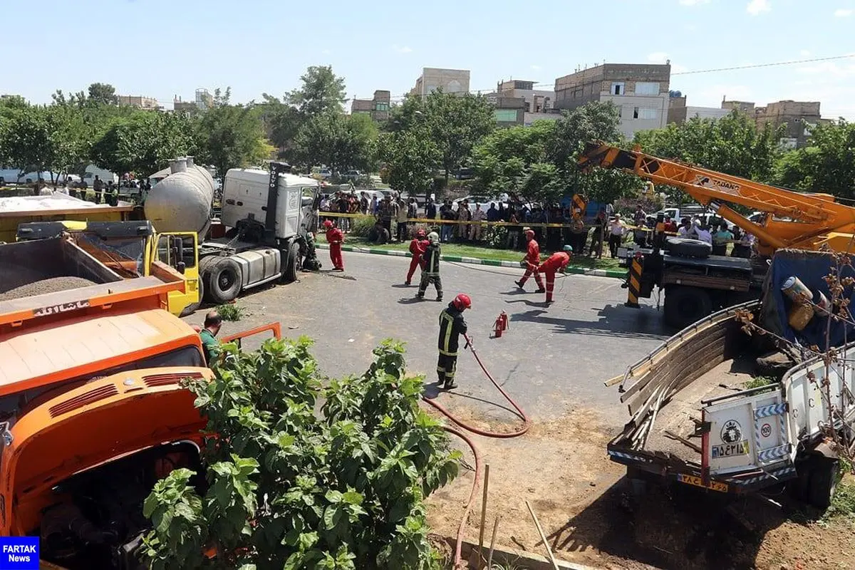 تصادف زنجیره‌ای خودروها در کمربندی مشهد