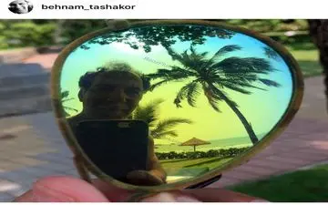 سیزده بدر آقای بازیگر در کنار ساحل +عکس