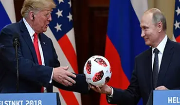 اهدای توپ جام جهانی به ترامپ از طرف پوتین+فیلم