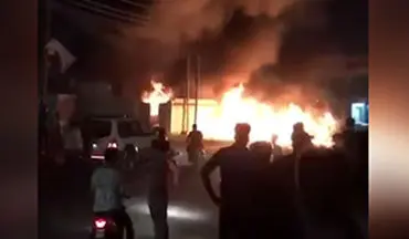  حمله دیشب افراد ناشناس به مقر کتائب حزب الله در بصره+فیلم