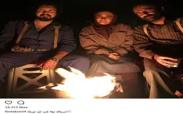 ظاهر جالب لیندا کیانی و کامبیز دیرباز در سرمای نیمه شب! (عکس)