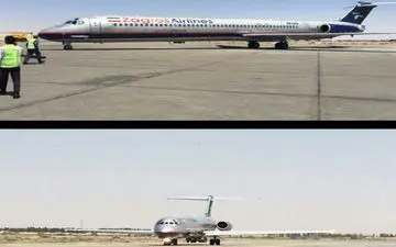 فوری / وحشت از نقص فنی در چرخ هواپیمای شرکت زاگرسدر آسمان اصفهان + عکس های لحظه فرود 