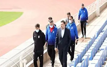 بازدید اعضای هیات رییسه و مدیر تیم ملی از ورزشگاه امام رضا پیش از بازی با لبنان