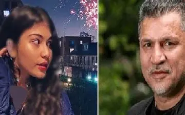 عکسهای کریسمسی دختر شهریار ایران کولاک کرد|دنیز دایی در کنار درخت کریسمس با با دامن چین دار