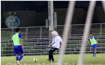  حضور فتحی و تبریک به خسرو حیدری/ تمرین اختصاصی شجاعیان