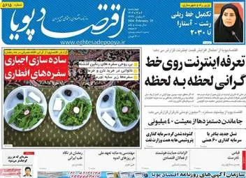 صفحه اول روزنامه‌های اقتصادی ۶ اسفند ۱۴۰۴؛ مهم‌ترین تیترهای امروز