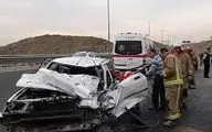 مرگ 4 نفر در برخورد اتوبوس با پراید در آزادراه زنجان ـ تبریز