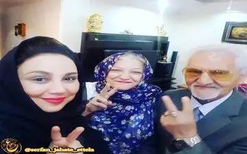 عکسی که «بهنوش بختیاری» در کنار پدر و مادرش منتشر کرد