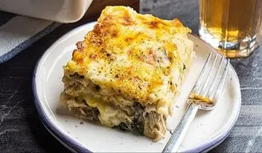 طرز تهیه لازانیا مرغ و سیب زمینی| این مدل لازانیا هم عالیه!