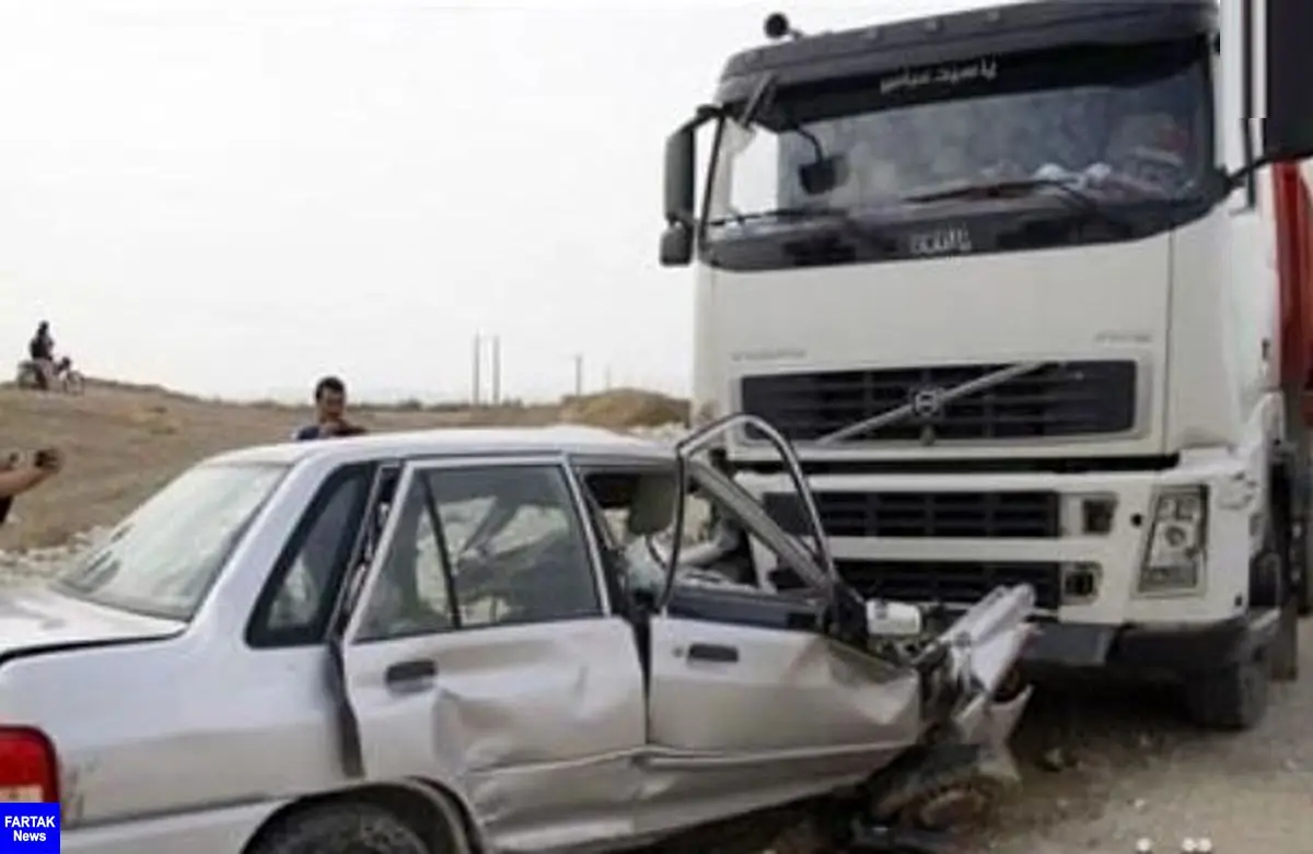 2 کشته در تصادف پراید با کامیون در بوانات
