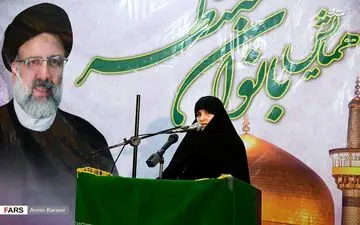 سخنرانی همسر رئیسی در جمع مردم کرج + عکس