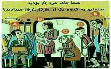 شخصیت شناسی| اگر شما جای شخصیت A بودید صندلی خود را به کدام یک از افراد زیر می دادید؟